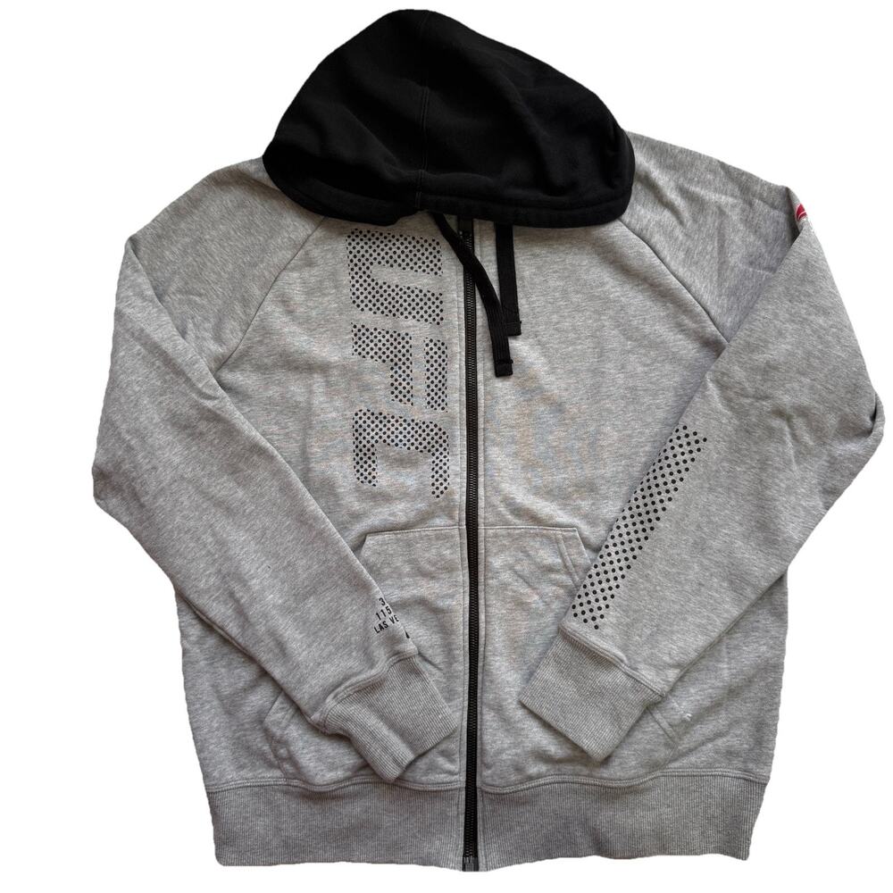 Reebok UFC‎ Women's XL Grey UFAN Full-zip Hoodie Casual Sports Lounge